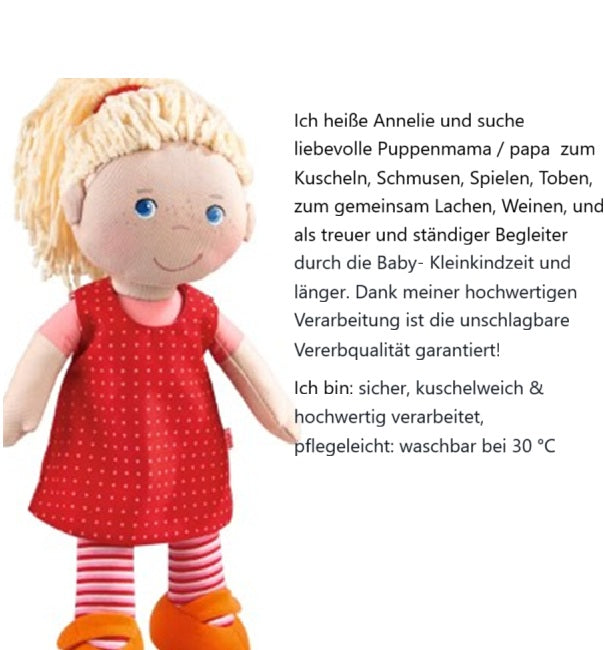 HABA Puppe Annelie fröhliche Freundin mit Herz und Charakter
