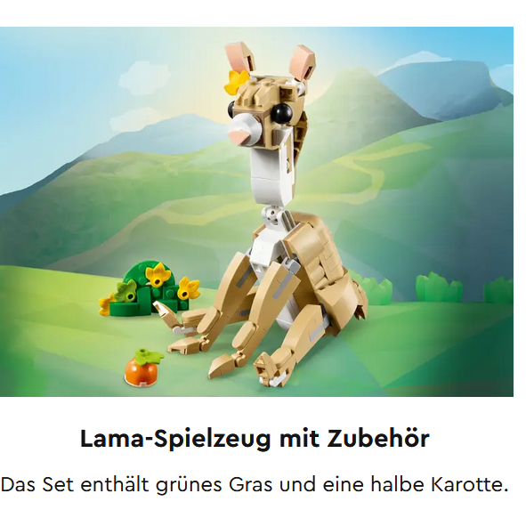 31162 LEGO® Creator 3-in-1 tierischer Bauspaß "Häschen Robben - oder Lama- Baby"