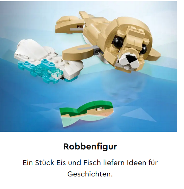 31162 LEGO® Creator 3-in-1 tierischer Bauspaß "Häschen Robben - oder Lama- Baby"