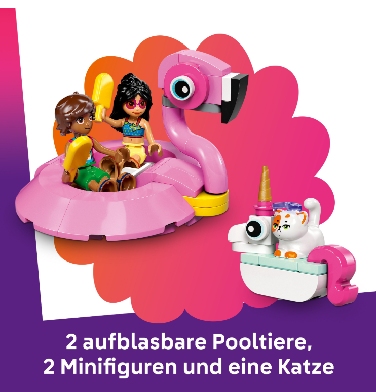 42658 LEGO®Friends Poolparty mit Einhorn und Flamingo, 2 Minifiguren +  Churro