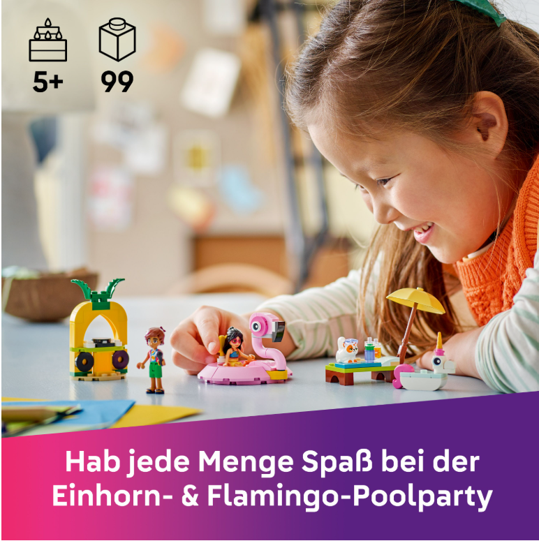42658 LEGO®Friends Poolparty mit Einhorn und Flamingo, 2 Minifiguren +  Churro