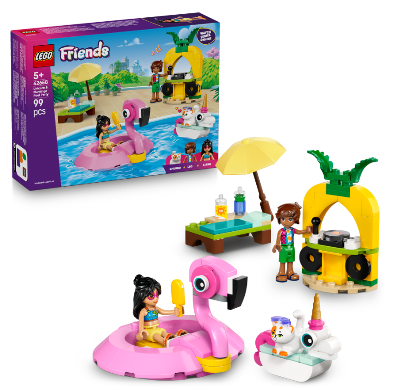 42658 LEGO®Friends Poolparty mit Einhorn und Flamingo, 2 Minifiguren +  Churro