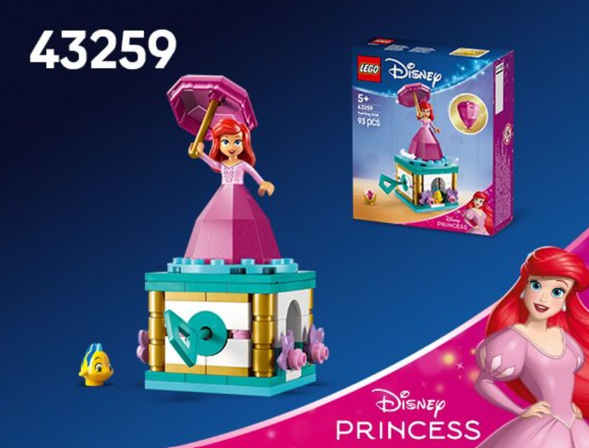 43259 LEGO® Disney Princess Arielle Spieluhr mit  Fabius Minifigur sowie Zubehör