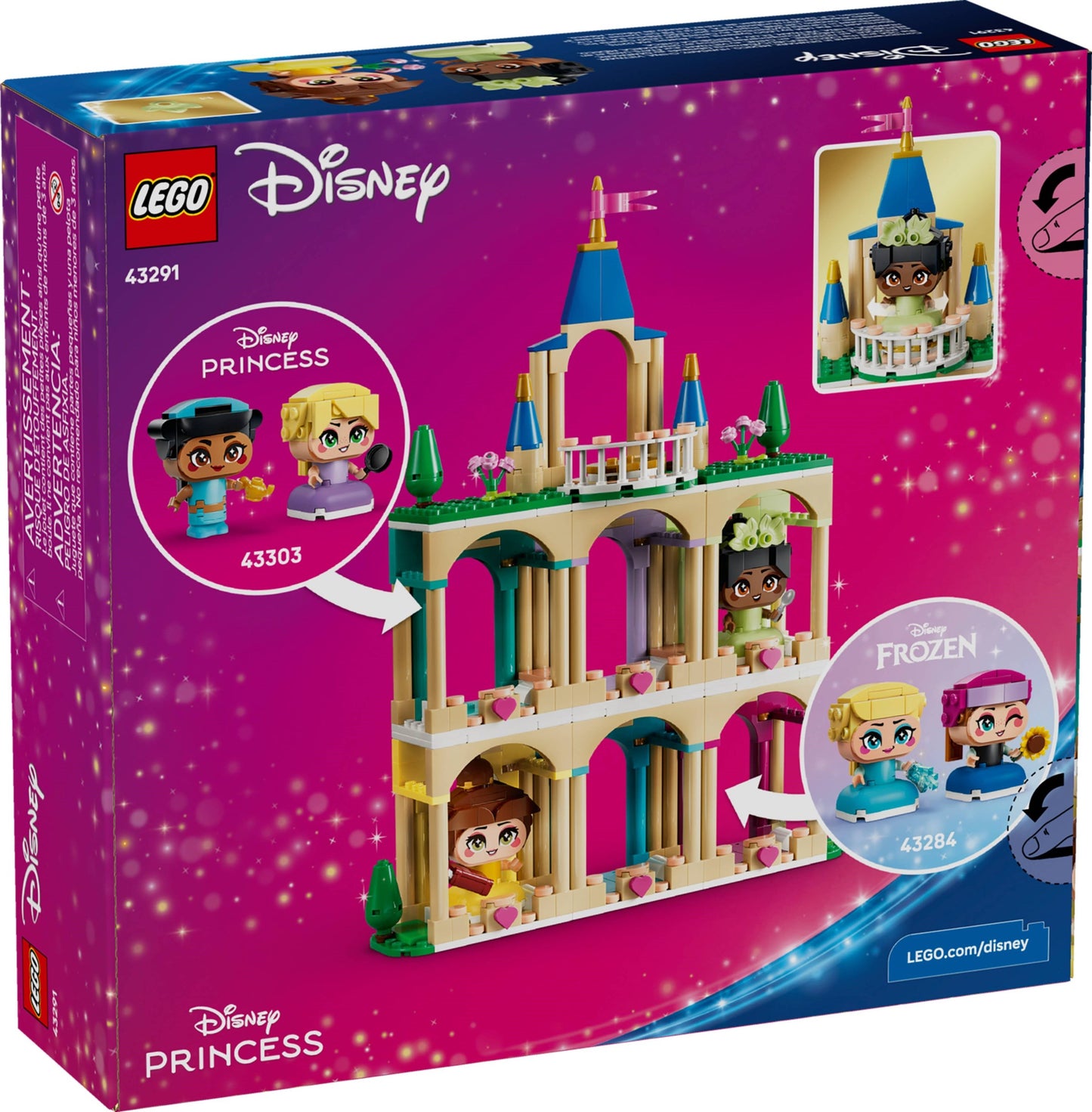 43291 Die Mini-Prinzessinnen Belle und Tiana mit ihrem Schloss