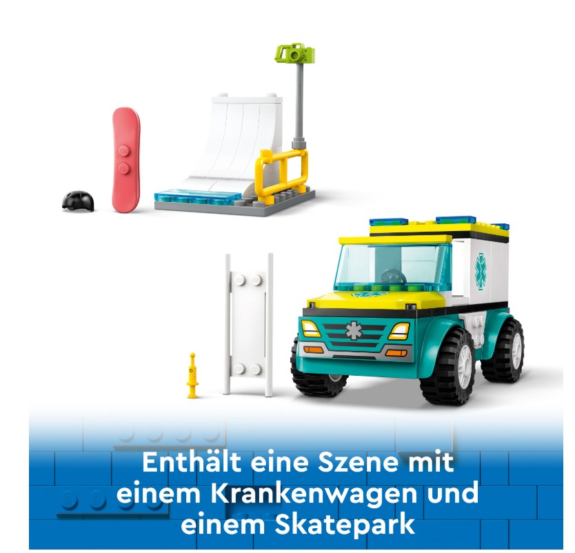 60403 LEGO CITY  Rettungswagen  viel Zubehör plus 2 Figuren Spielen und Lernen