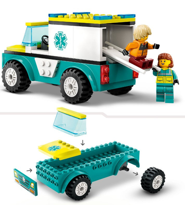 60403 LEGO CITY  Rettungswagen  viel Zubehör plus 2 Figuren Spielen und Lernen