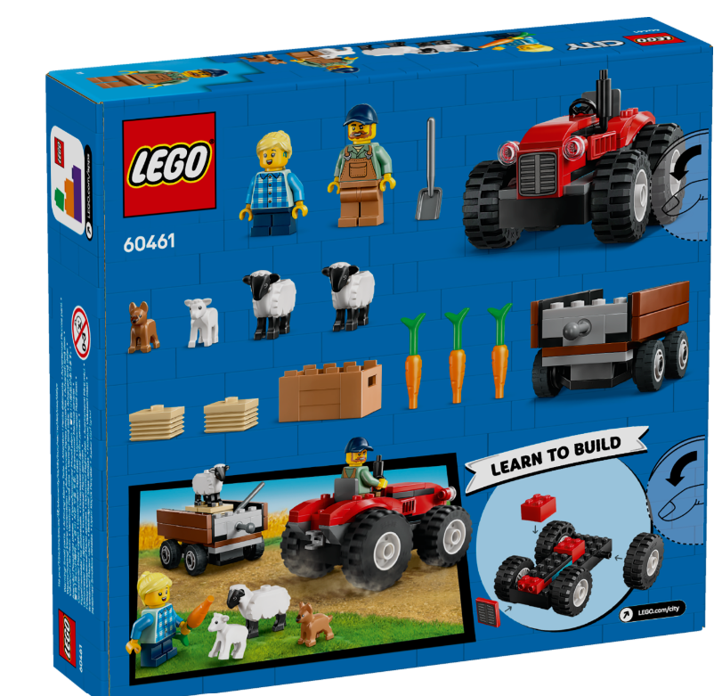 60461 LEGO® CITY Roter Traktor mit Anhänger Bauernhof Montessori Spielset