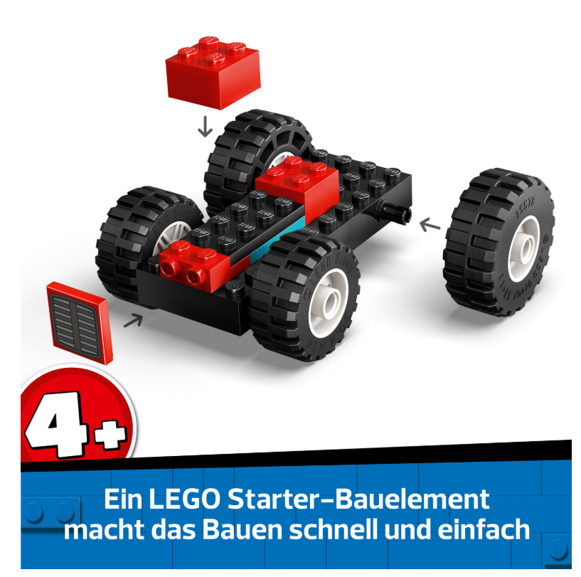 60461 LEGO® CITY Roter Traktor mit Anhänger Bauernhof Montessori Spielset