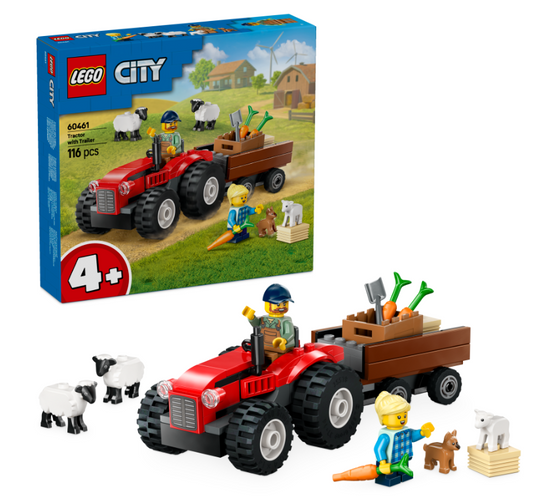 60461 LEGO® CITY Roter Traktor mit Anhänger Bauernhof Montessori Spielset
