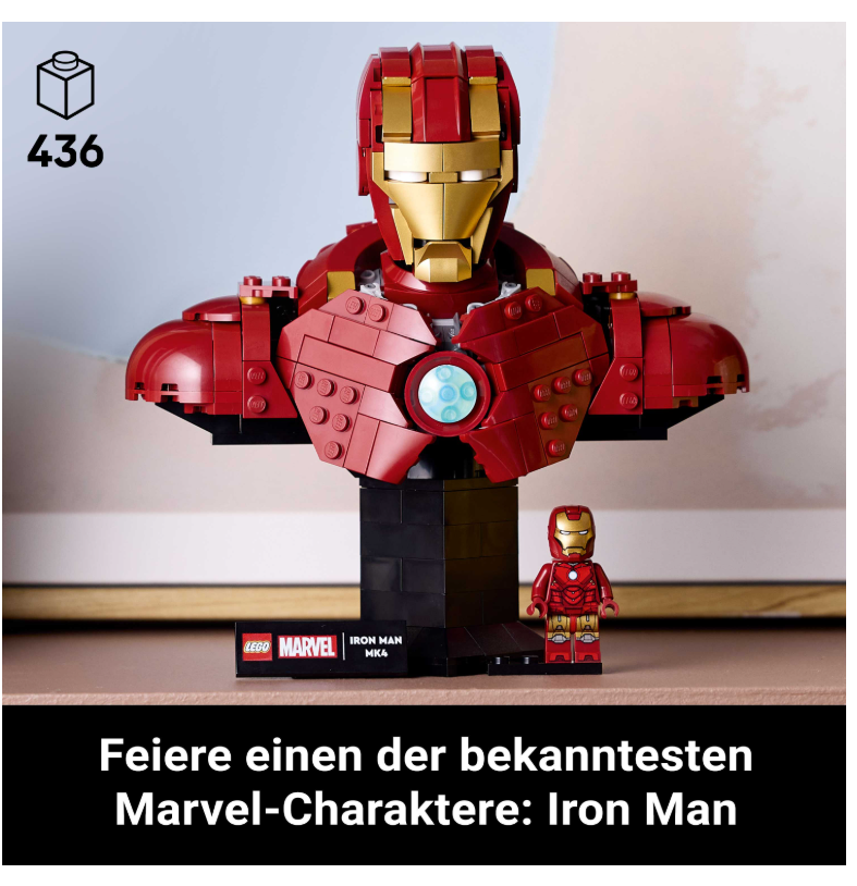 76327 LEGO®  Marvel Iron Man MK4 Büste Sammlerstück + Iron Man Minifigur