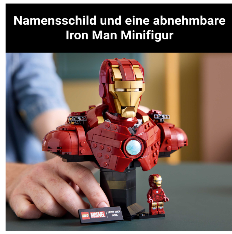 76327 LEGO®  Marvel Iron Man MK4 Büste Sammlerstück + Iron Man Minifigur