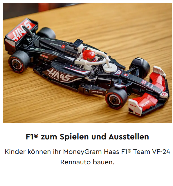 LEGO® Speed Champions MoneyGram Haas F1® Team VF-24 Rennauto  ".....Fahne hoch"