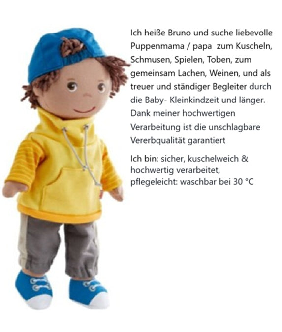 HABA Stoffpuppe Bruno – kompakter Spielkamerad fürs Kinderzimmer